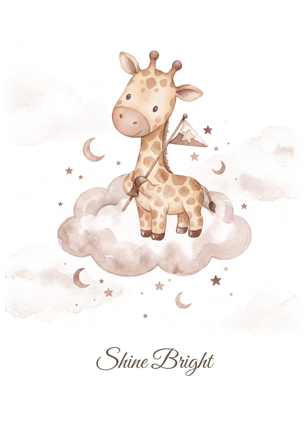 Shine Bright — Giraffe Growing Dreams Nursery Print