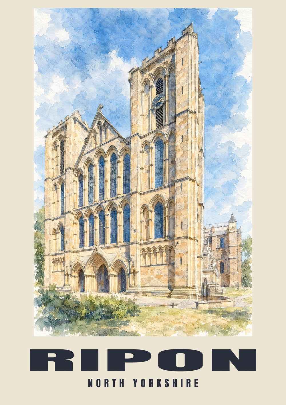 Ripon — Impression d'art à l'aquarelle anglaise