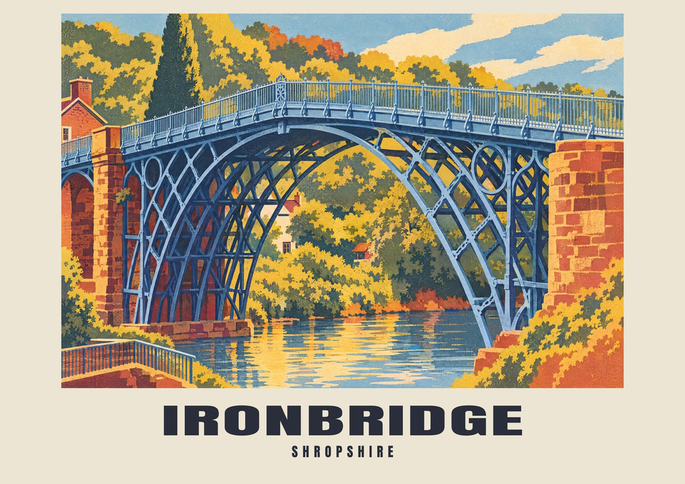 Ironbridge — Retro-Kunstdruck einer Eisenbahn