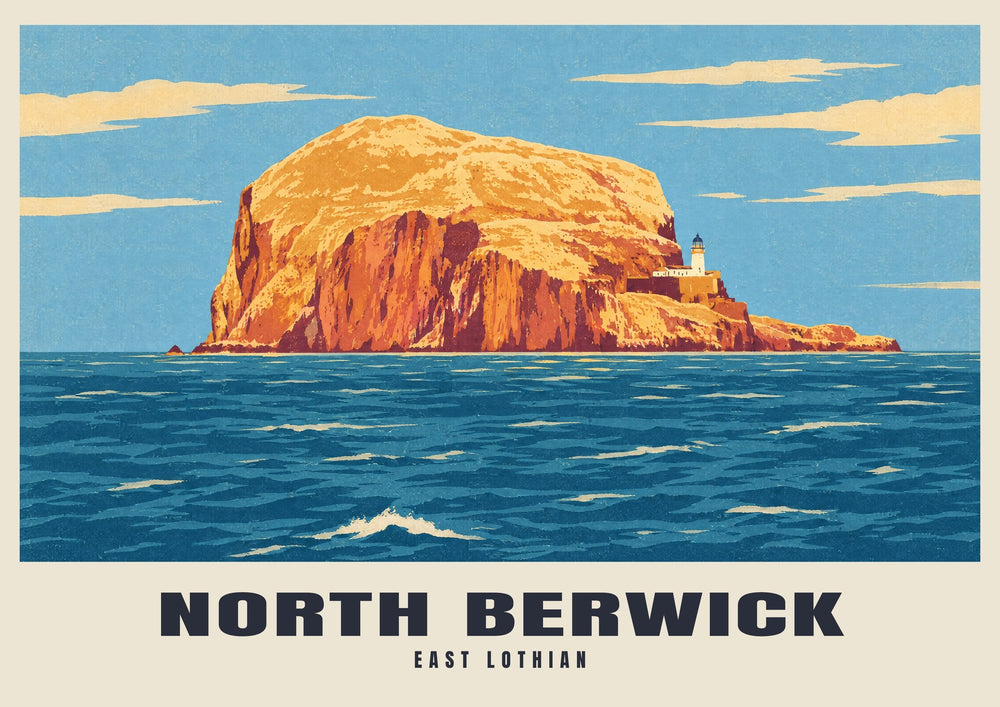 North Berwick — Retro spoorwegkunstprint