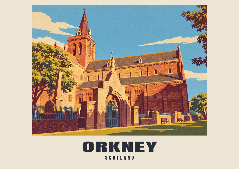 Orkady — Artystyczny plakat kolejowy w stylu retro