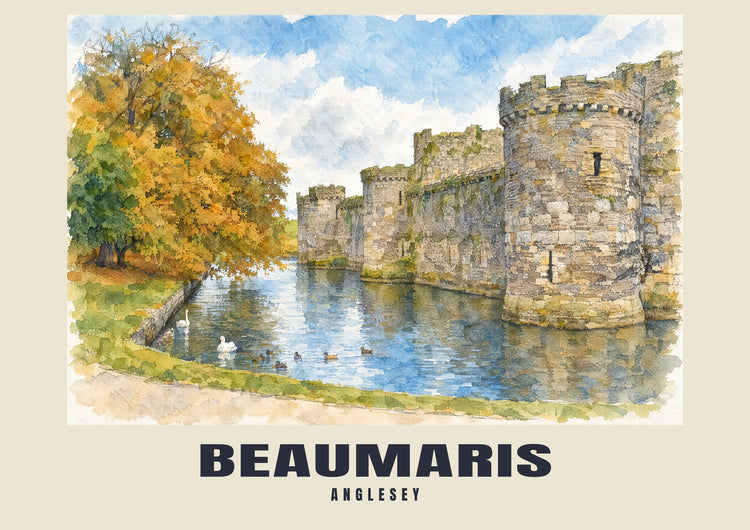 Beaumaris — angielski wydruk akwarelowy