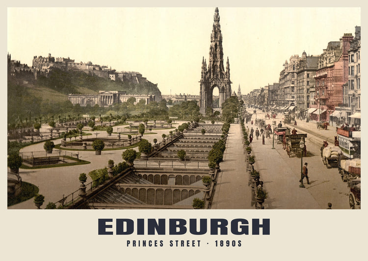 Princes Street, Edinburgh, ca. 1890–1900 Historischer Druck