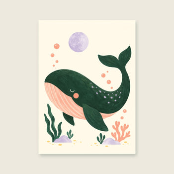 Whale & the Moon Children’s Print