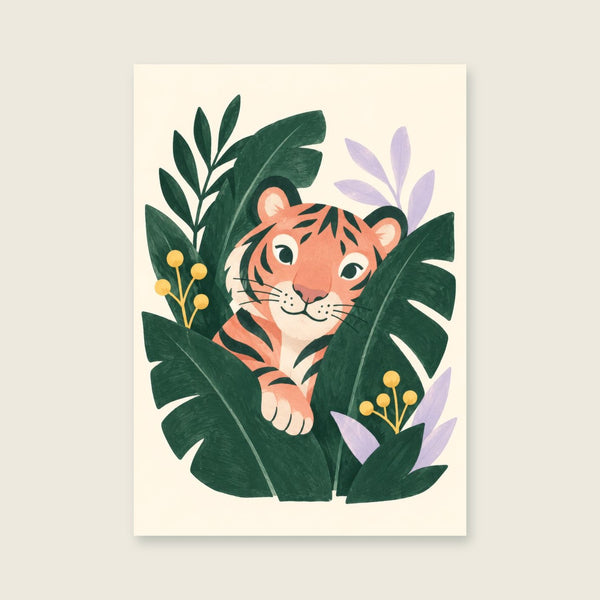 Tiger in the Leaves Children’s Print