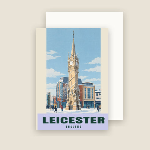 Tarjetas de Navidad de la Torre del Reloj, Leicester (paquete de 10)