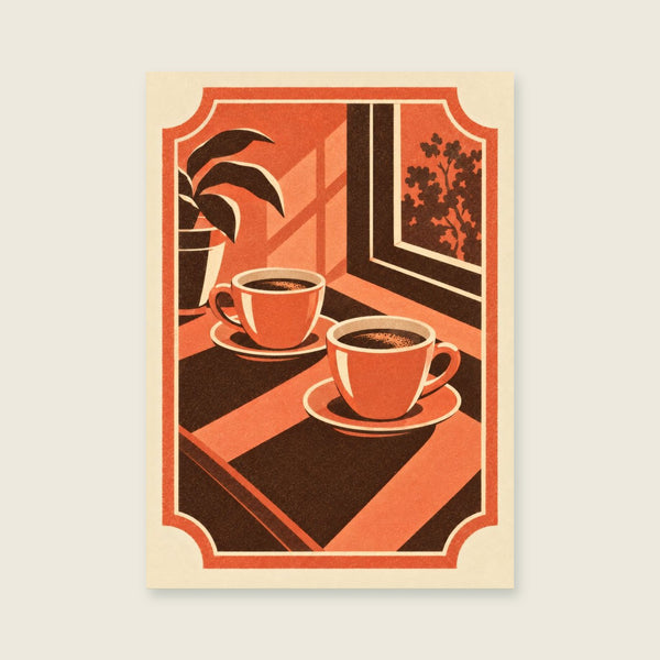 Coffee by the Window Art Print