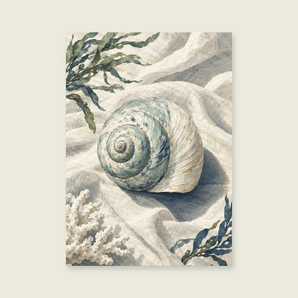 Shell on Linen Art Print