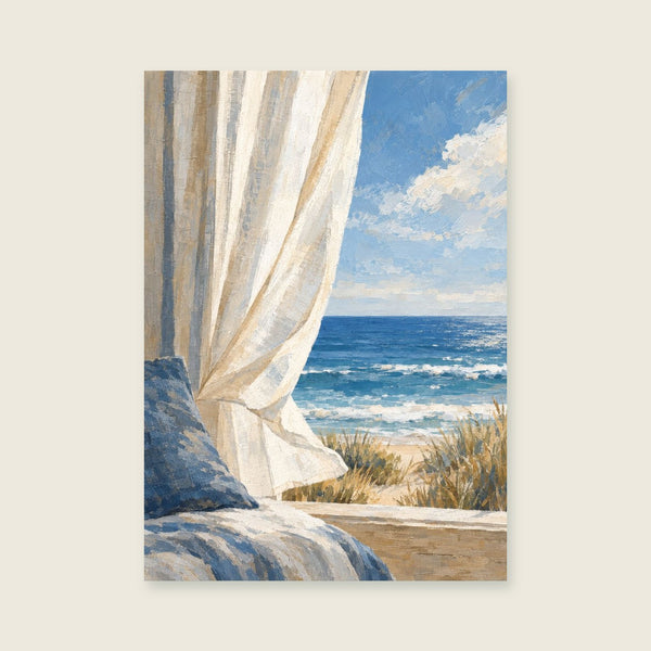 The Wind in the Curtain Art Print