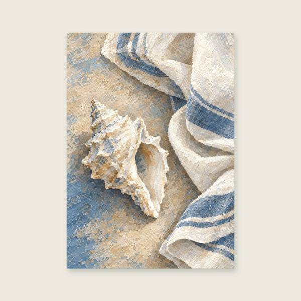Folded Linen and Shell Art Print
