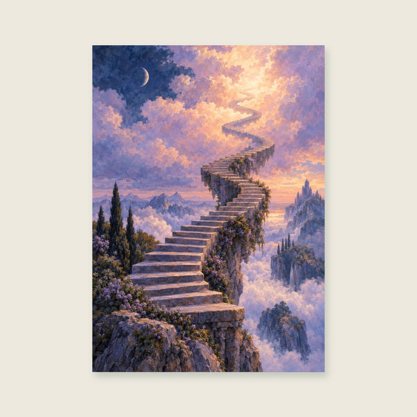 Stairway into the Clouds Art Print
