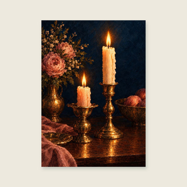 The Brass Candle Pair Art Print
