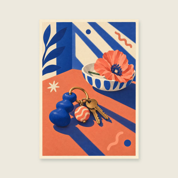 Keys and a Flower Art Print