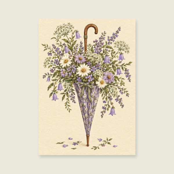 Umbrella Full of Flowers Art Print