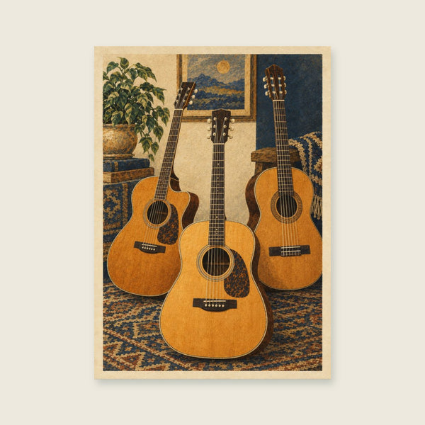 The Guitar Wall Study Art Print