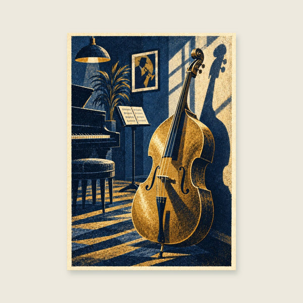 The Upright Bass Shadow Art Print