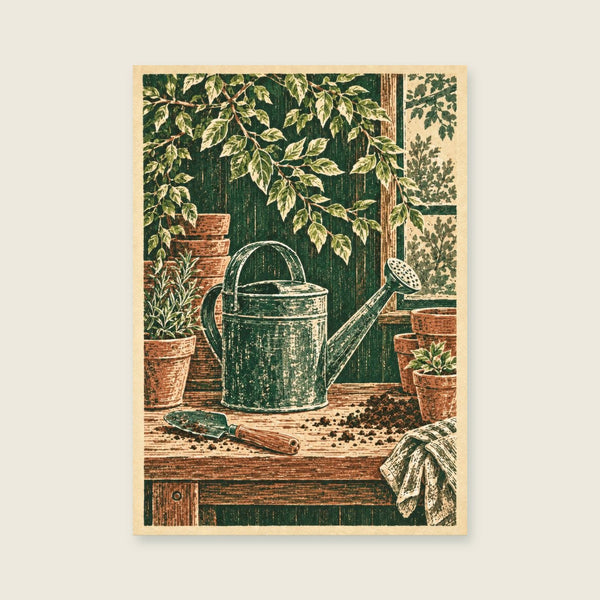 The Watering Can Pause Art Print
