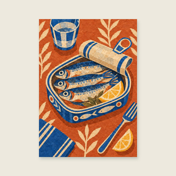 Open unbranded fish tin Art Print
