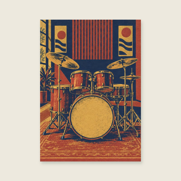 Stylised unbranded drum kit Art Print