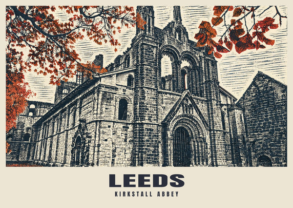 Póster de la Abadía de Kirkstall, Leeds