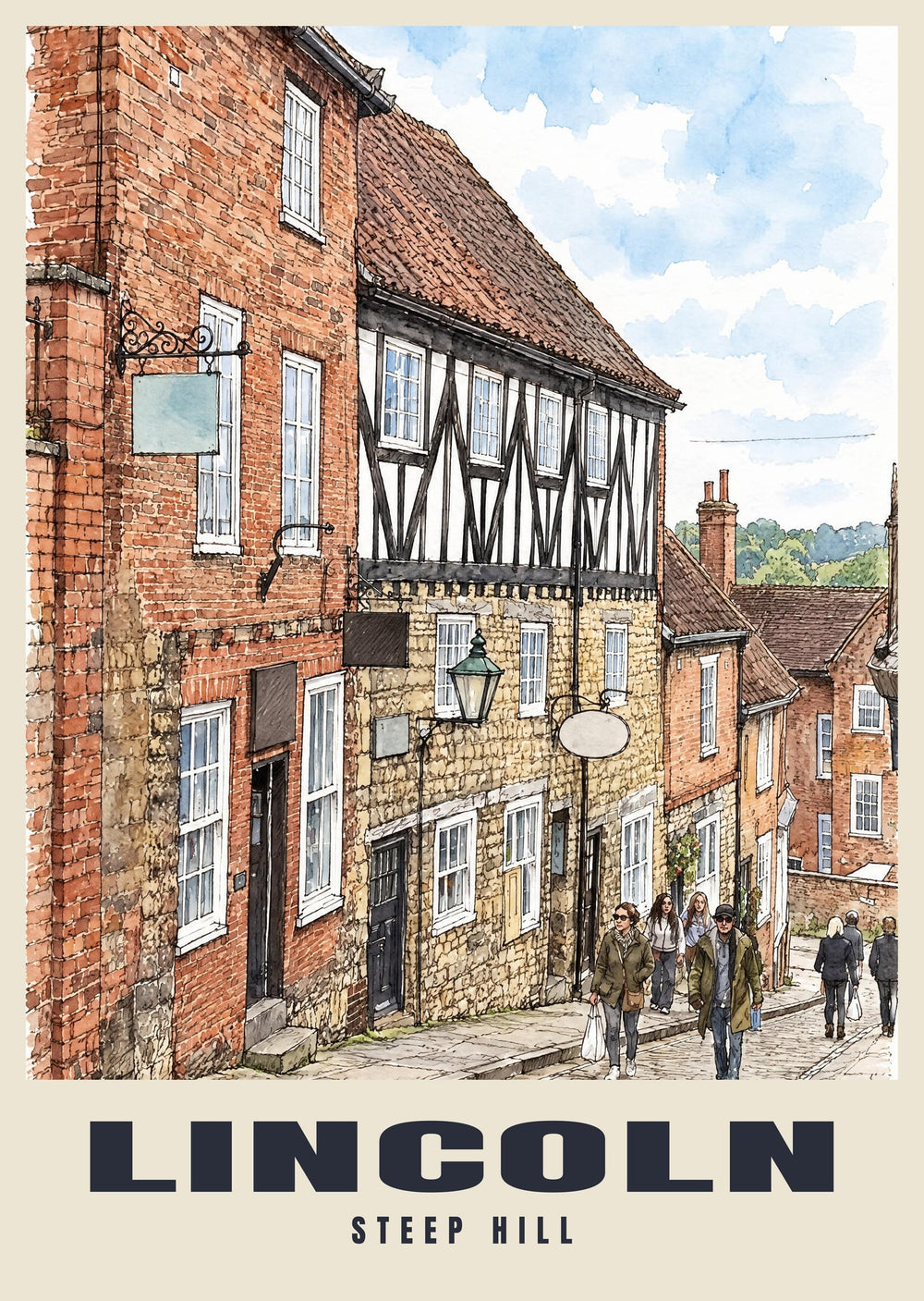 Steep Hill, Lincoln Poster