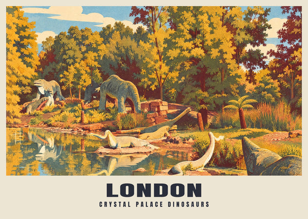 Dinosauri di Crystal Palace, poster di Londra