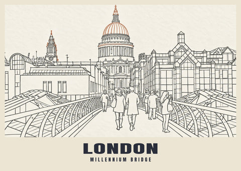 Plakat z Millennium Bridge w Londynie