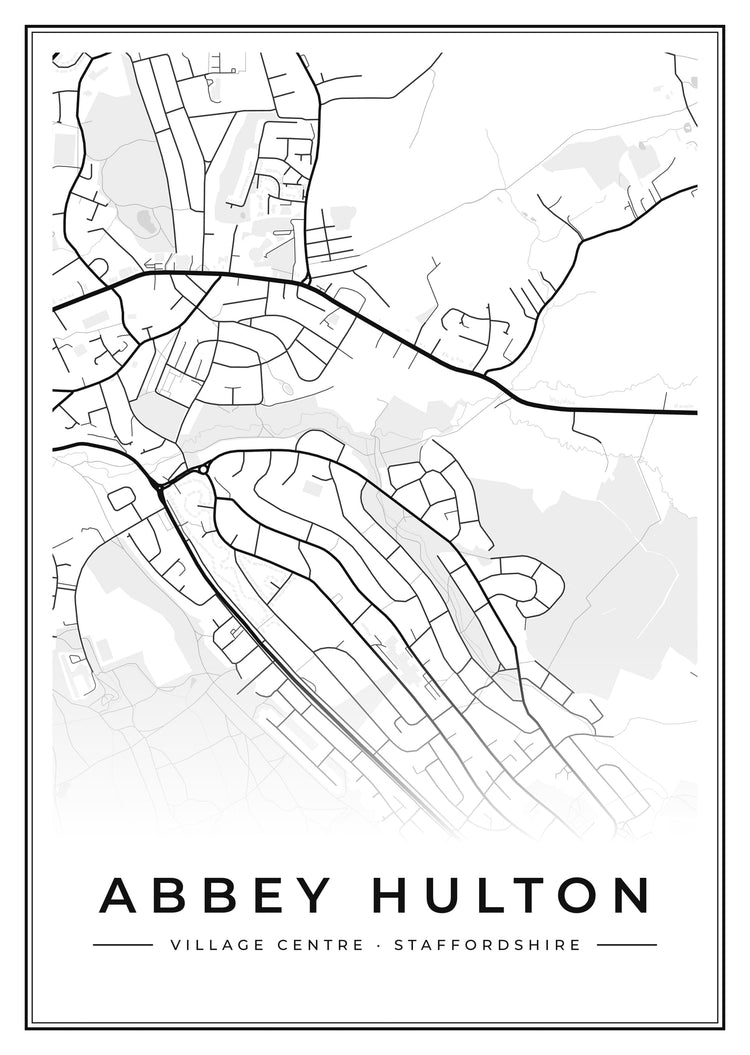 Abbey Hulton Village Centre Street Map Poster