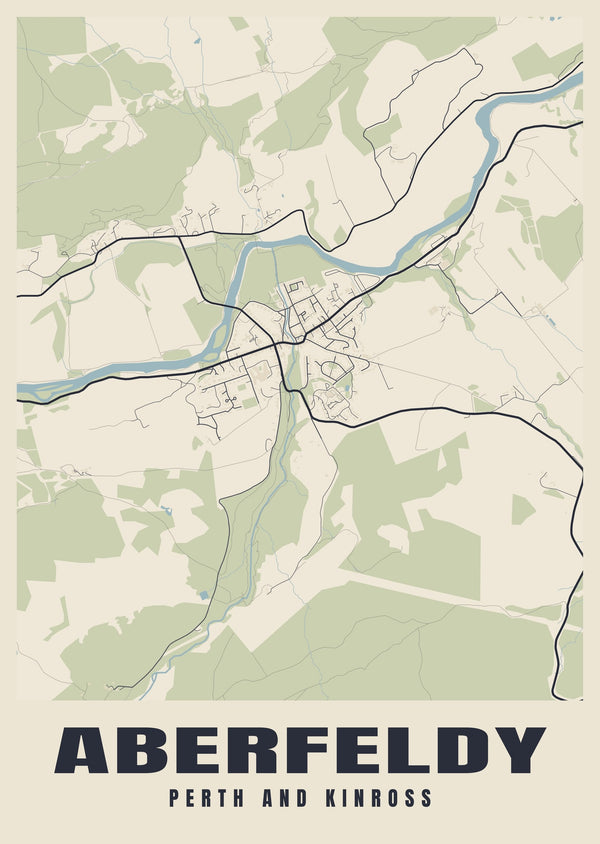 Aberfeldy Street Map Poster
