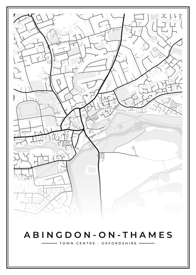Abingdon-on-Thames Town Centre Street Map Poster