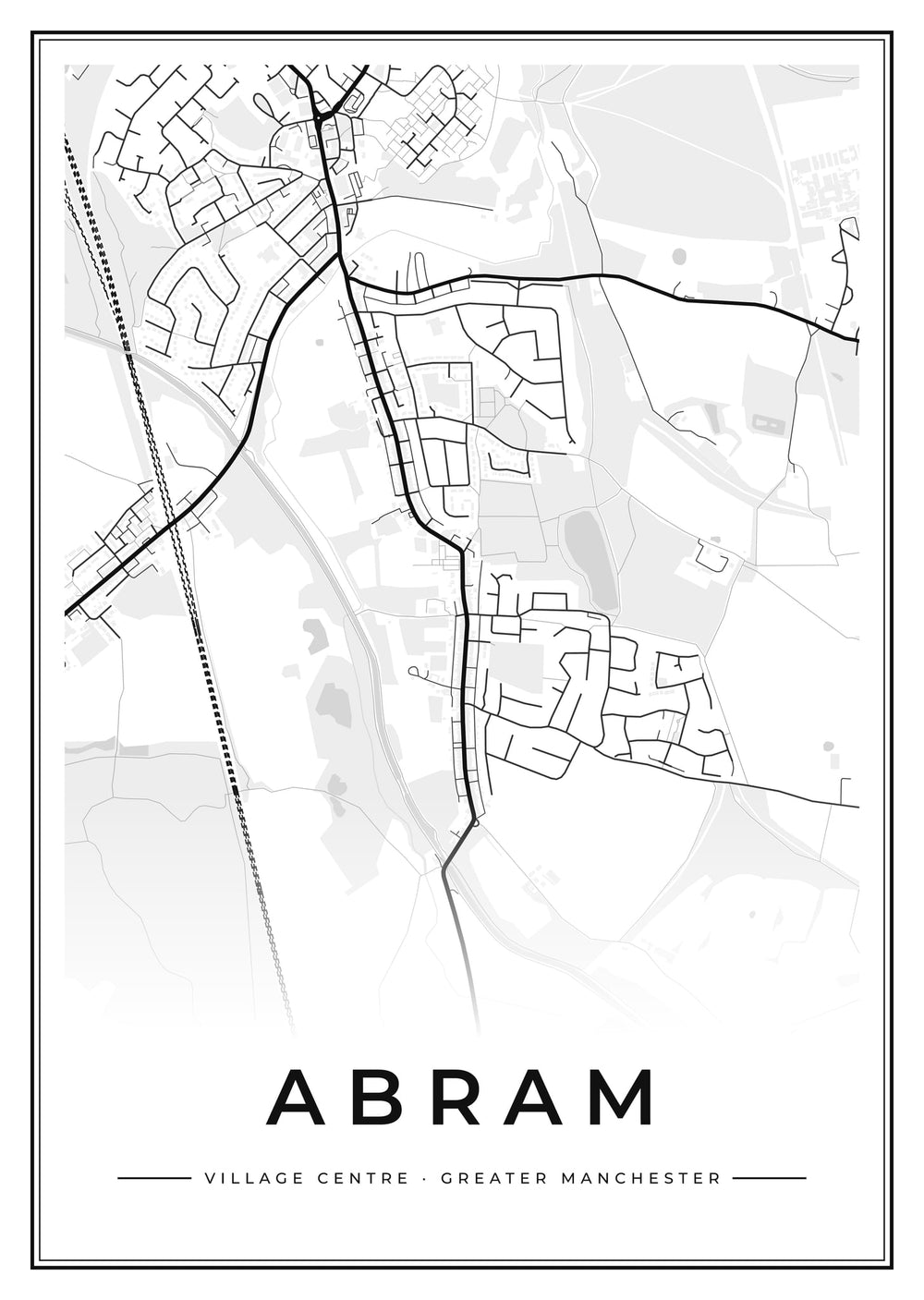 Abram Village Centre Street Map Poster