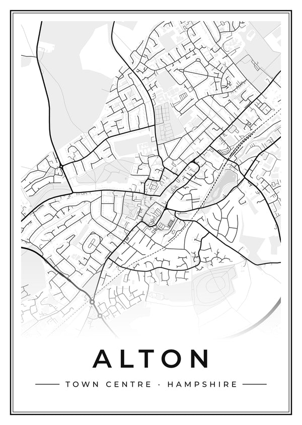 Alton Town Centre Street Map Poster