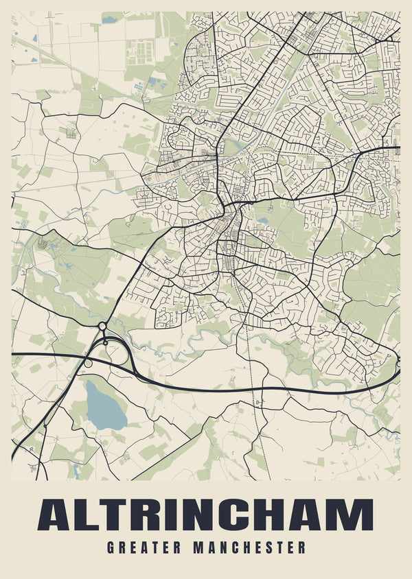 Altrincham Street Map Poster