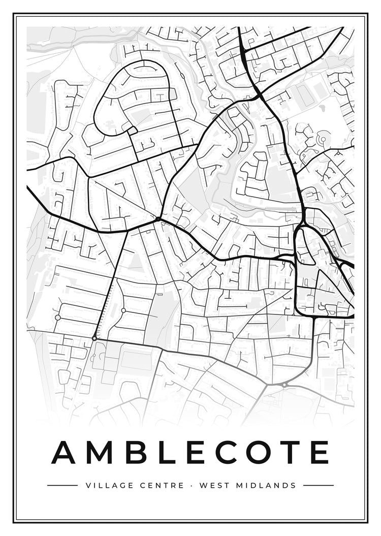Amblecote Village Centre Street Map Poster