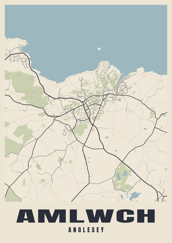 Amlwch Street Map Poster
