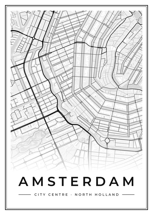 Amsterdam City Centre Street Map Poster