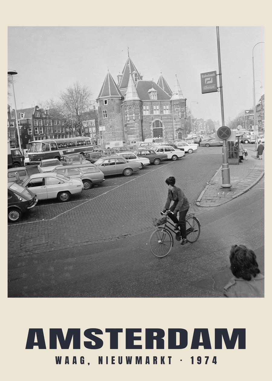 Waag, Nieuwmarkt, Amsterdam — 1974 · Wydruk historycznej fotografii