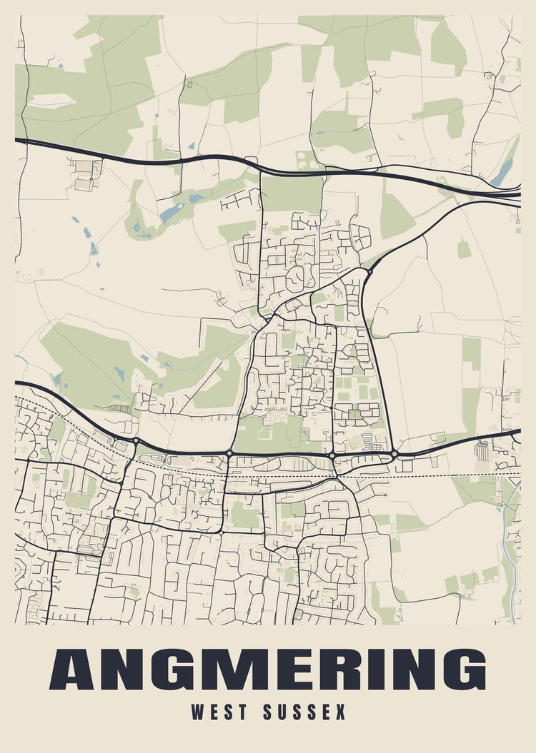 Angmering Street Map Poster