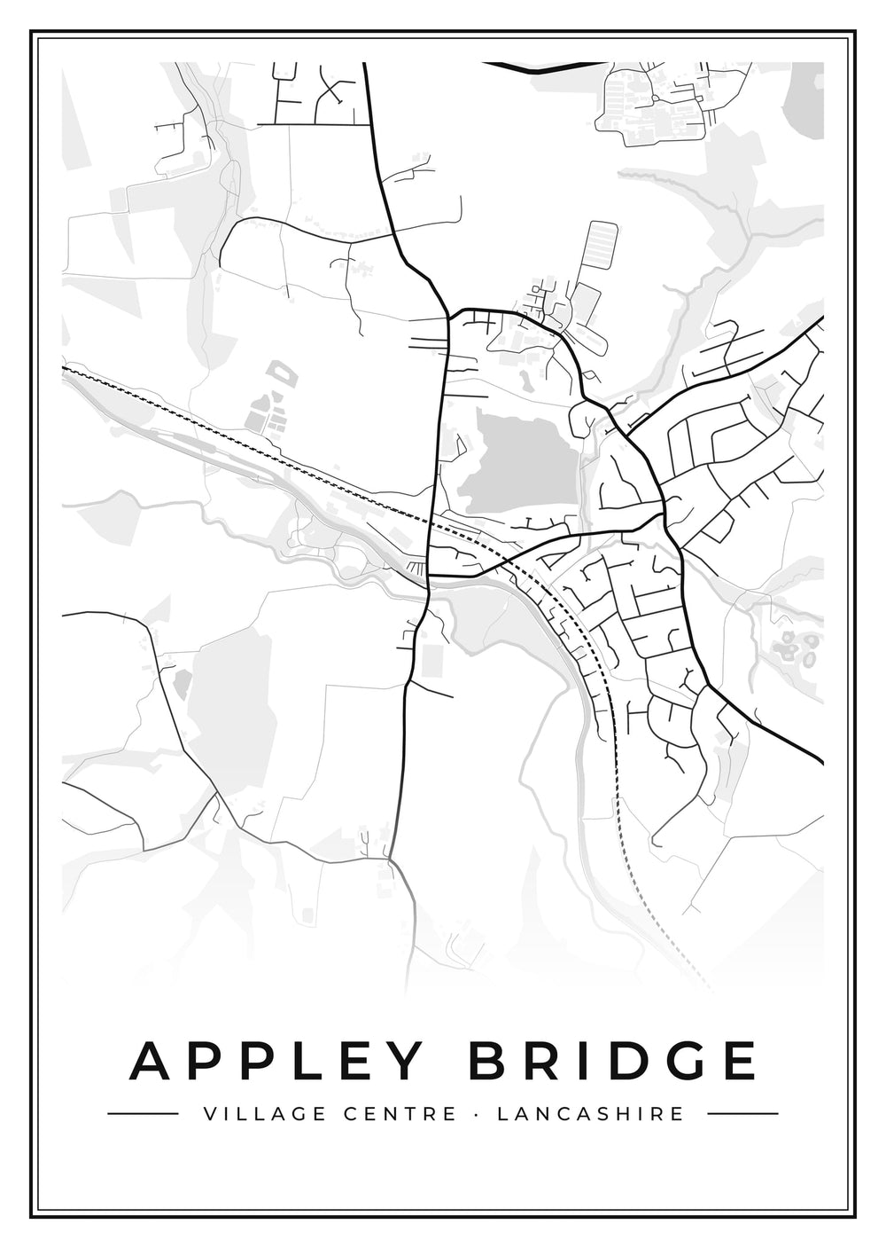 Appley Bridge Village Centre Street Map Poster