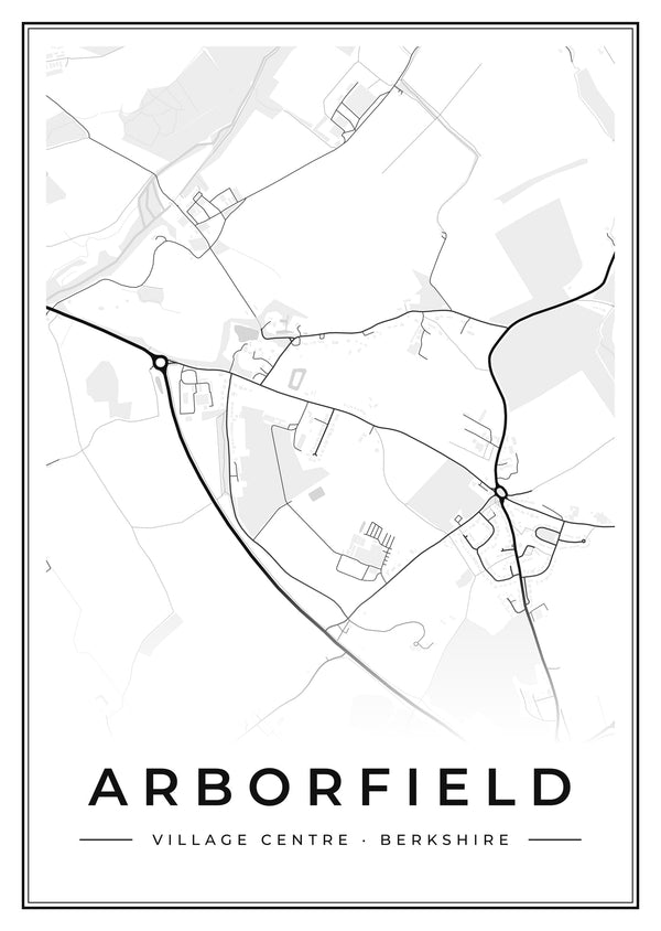 Arborfield Village Centre Street Map Poster