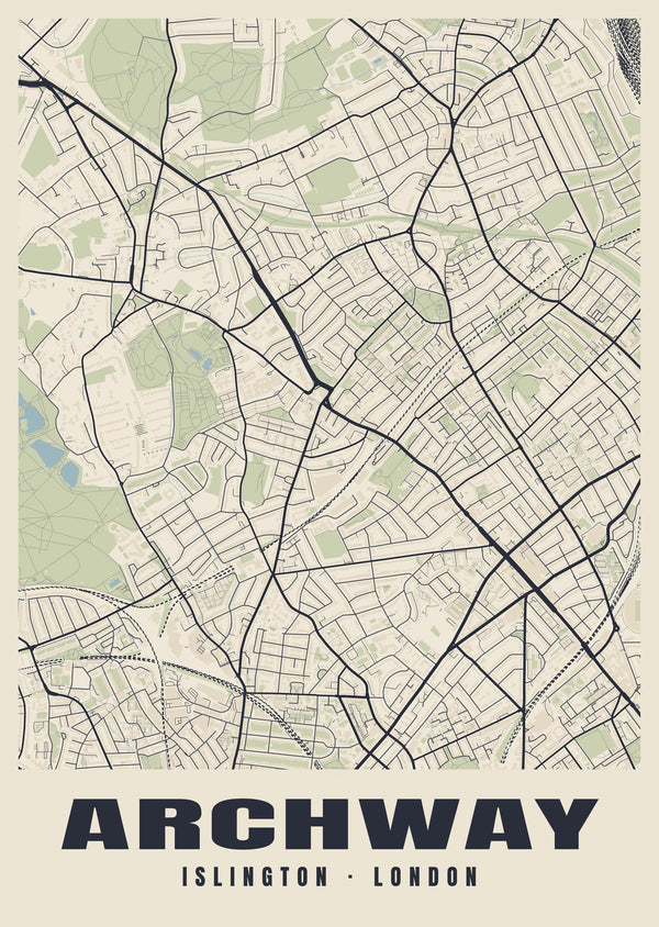Archway Heritage Street Map Poster