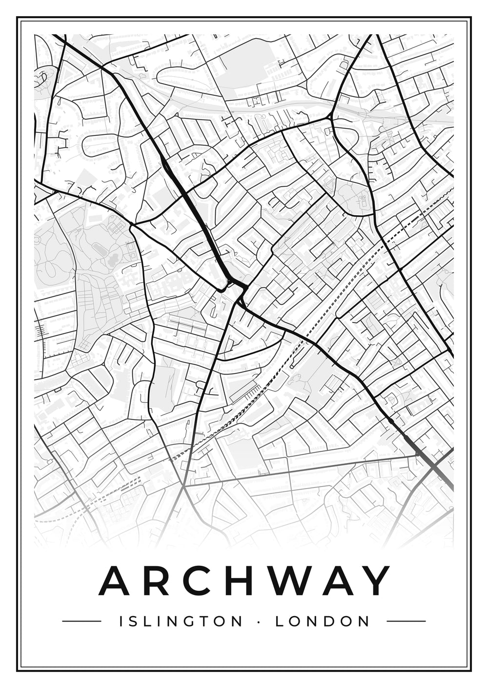Archway Street Map Poster