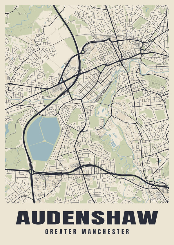 Audenshaw Street Map Poster