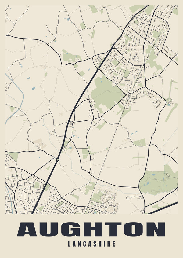 Aughton Street Map Poster