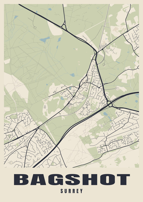 Bagshot Street Map Poster