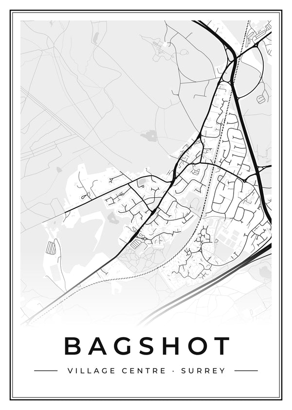 Bagshot Village Centre Street Map Poster