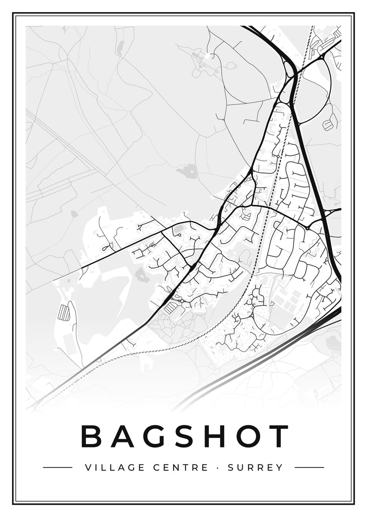 Bagshot Village Centre Street Map Poster