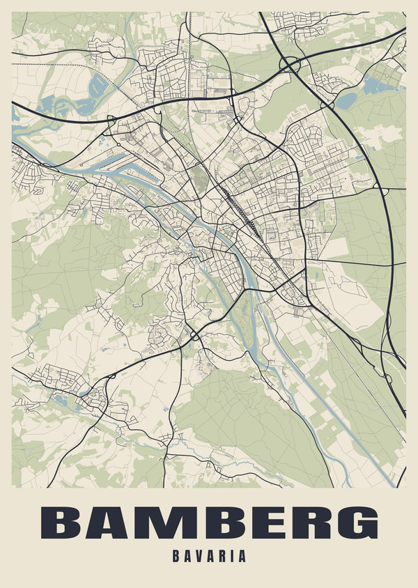 Bamberg Street Map Poster