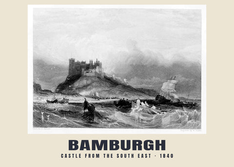 Burg von Südosten, Bamburgh — 1840