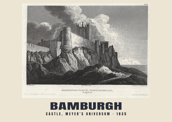 Zamek, Meyer’s Universum, Bamburgh — 1835